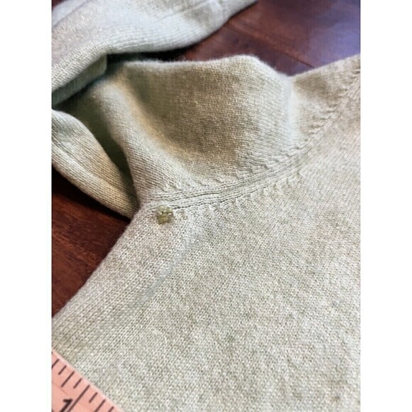 Simply Cashmere Green 100% Cashmere Sweater Casrdigsn button Down Size M - Picture 5 of 7